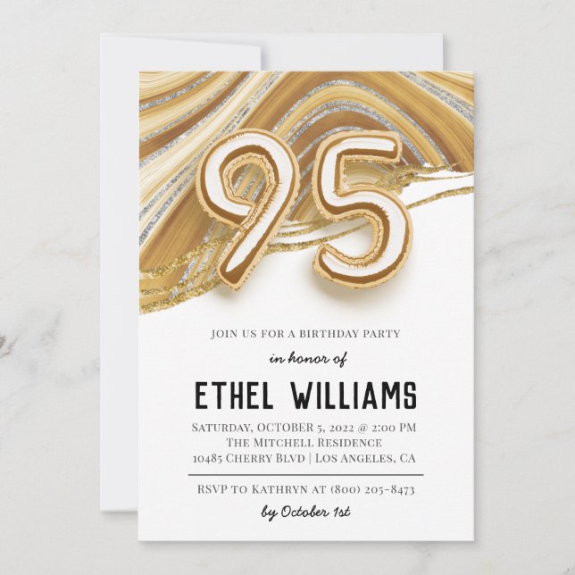 95th Birthday Party Invitation (Front)