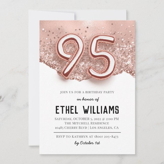 95th Birthday Party Invitation (Front)