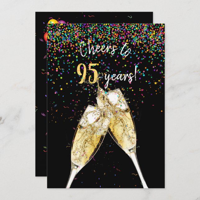 95th Birthday party Invitation (Front/Back)