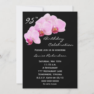 95th Birthday Party Invitation Orchids