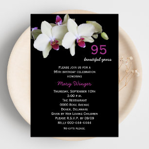 95th Birthday Party Invitation Orchids