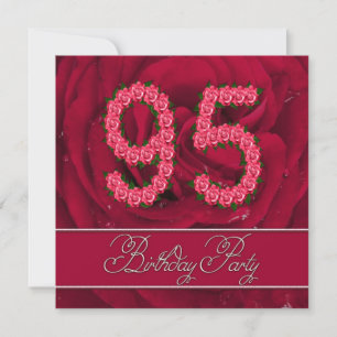 95th birthday party invitation with roses