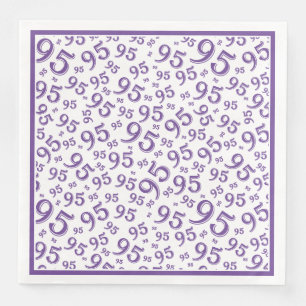 95th Birthday Party Number Pattern Purple/White Napkin