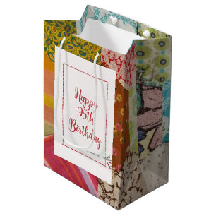 95th Birthday Quilt Pattern with Needle Medium Gift Bag