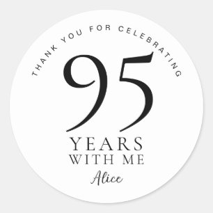 95th Birthday Thank You Favour Party Stickers