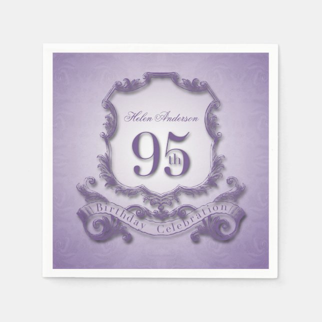 95th Birthday Vintage Frame Paper Napkins (Front)