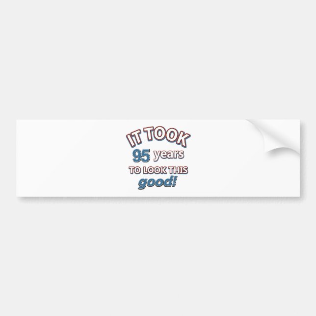 95th year birthday designs bumper sticker (Front)