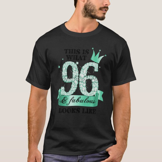 96 & Fabulous I Turquoise White Party Group Photo  T-Shirt (Front)