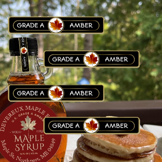 96 Maple Syrup GRADE A AMBER tamper-evident labels (Creator Uploaded)
