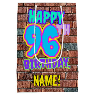 96th Birthday: Fun, Urban Graffiti Inspired Look Medium Gift Bag