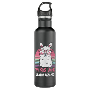 96th Birthday Llamazing Llama 96 Year Old Birthday 710 Ml Water Bottle