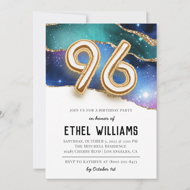 96th Birthday Party Invitation (Front)