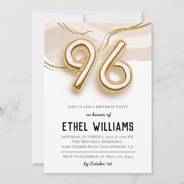 96th Birthday Party Invitation (Front)