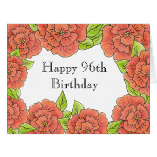96th Birthday Rose Card