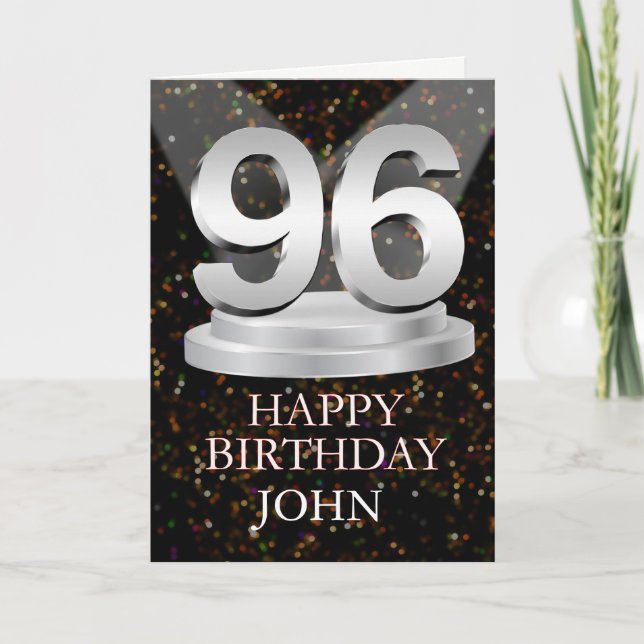 96th Birthday Spotlights Add A Name Card (Front)