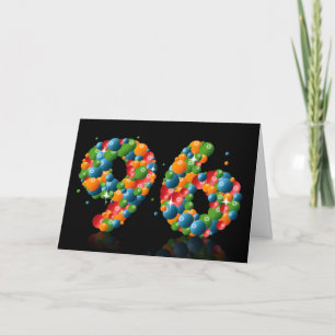 96th birthday with numbers formed from balls card