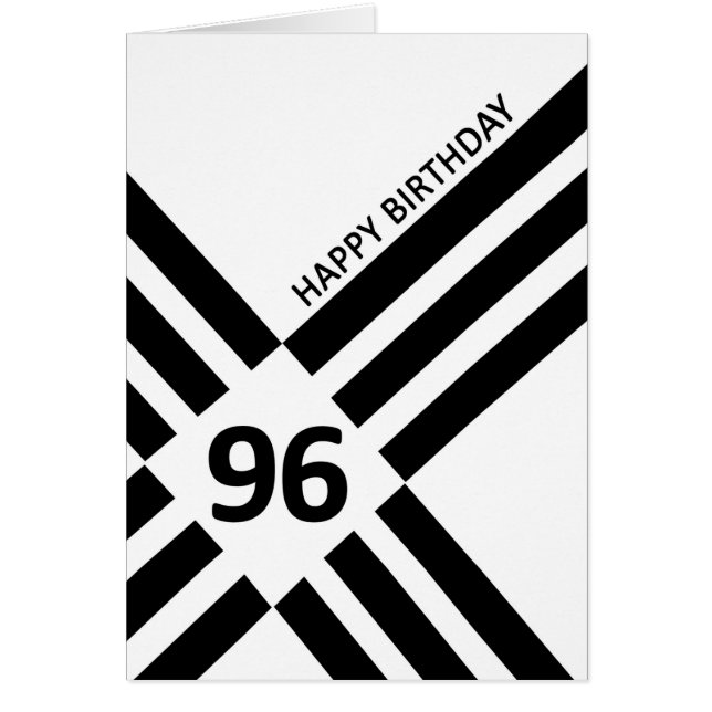 96th Diagonal Black Line Design Birthday (Front)