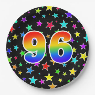 96th Event: Bold, Fun, Colorful Rainbow 96 Paper Plate