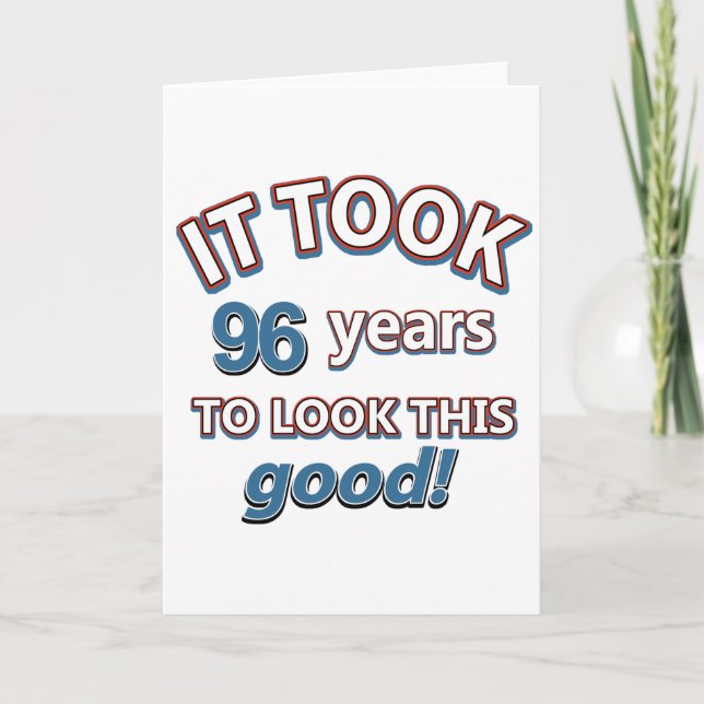 96th year birthday designs card (Front)
