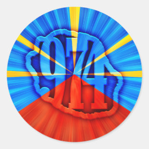 974 Reunion Island - Reunion flag Classic Round Sticker