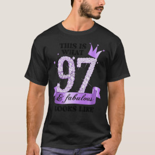 97 & Fabulous I Purple Lilac White Party Group Pho T-Shirt
