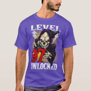97th Birthday Gamer Skeleton Level 97 Unlocked Gam T-Shirt