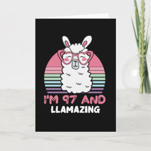97th Birthday Llamazing Llama 97 Year Old Birthday Card