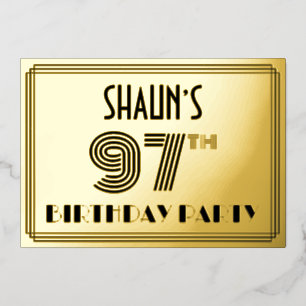 97th Birthday Party — Art Deco Style “97” & Name