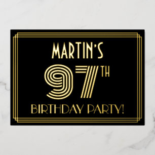97th Birthday Party — Art Deco Style “97” + Name