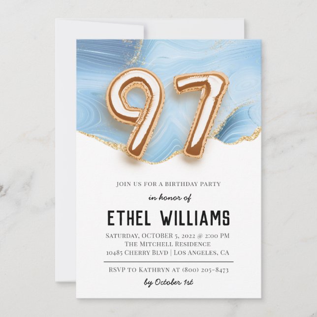 97th Birthday Party Invitation (Front)