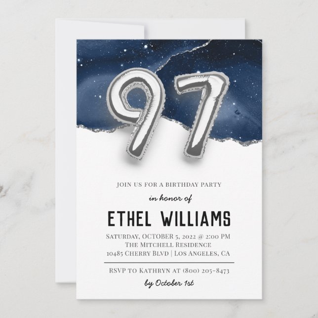 97th Birthday Party Invitation (Front)
