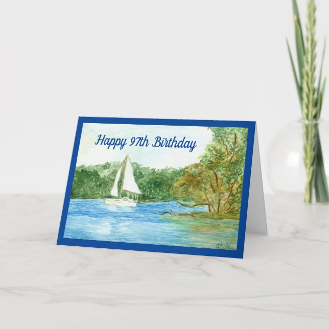 97th Birthday Sailboat Card (Front)