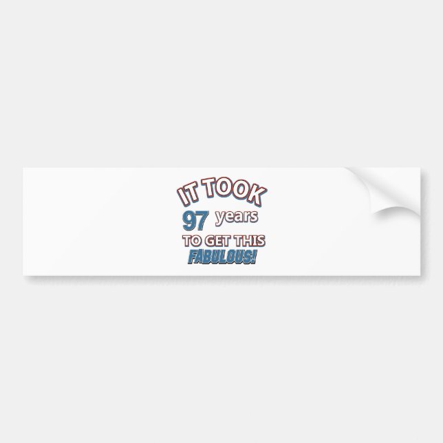 97th year birthday designs bumper sticker (Front)
