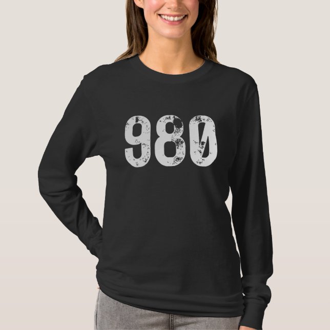 980 Area Code Charlotte NC Mobile Telephone Area C T-Shirt (Front)