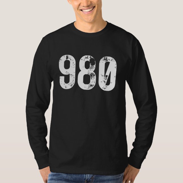 980 Area Code Charlotte NC Mobile Telephone Area C T-Shirt (Front)