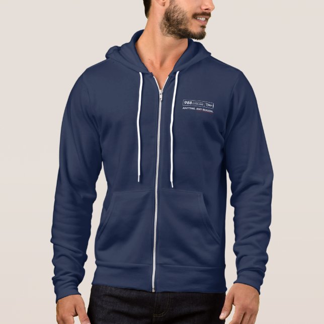 988 Blue Zip Up Hoodie (Front)