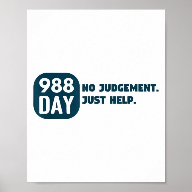 988 Day - September 8 - Suicide Prevention Awarene Poster (Front)