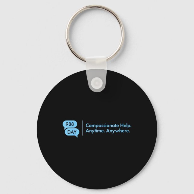 988 Day - Support Suicide Prevention 9_8 988 Day Key Ring (Front)