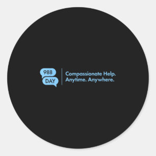 988 Day - Suprt Suicide Prevention 9_8 988 Day  Classic Round Sticker