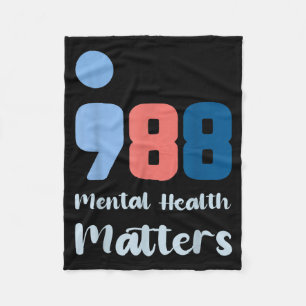 988 Mental Health S Suicide Prevention Awareness  Fleece Blanket