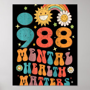 988 Mental Health S Suicide Prevention Retro Poster
