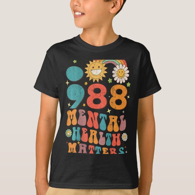 988 Mental Health S Suicide Prevention Retro  T-Shirt (Front)