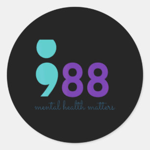 988 Mental Hralth S Suicide Prevention Aware  Classic Round Sticker