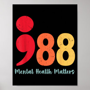 988 Semicolon Mental Health Matters Prevention Poster