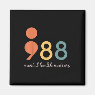 988 Semicolon Mental Health S Suicide Prevention  Magnet