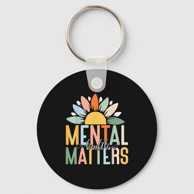 988 Semicolon Mental Health S Suicide Prevention W Key Ring (Front)