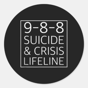 988 Shirt - Suicide Awareness Crisis Lifeline 988 Classic Round Sticker