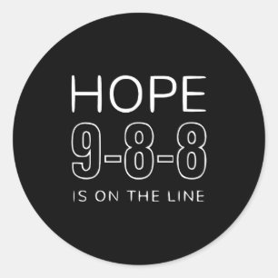 988 Shirt - Suicide Prevention Crisis Lifeline 988 Classic Round Sticker