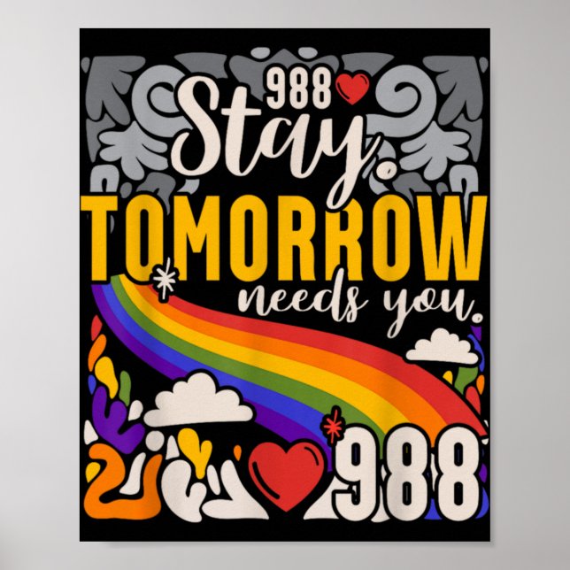 988 Stay Tomorrow Need You Mental Health Awareness Poster (Front)