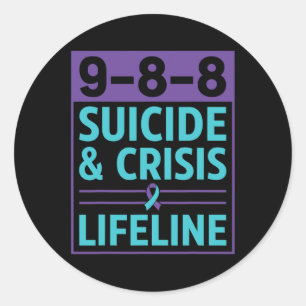 988 Suicide And Crisis Lifeline Suicide Prevention Classic Round Sticker